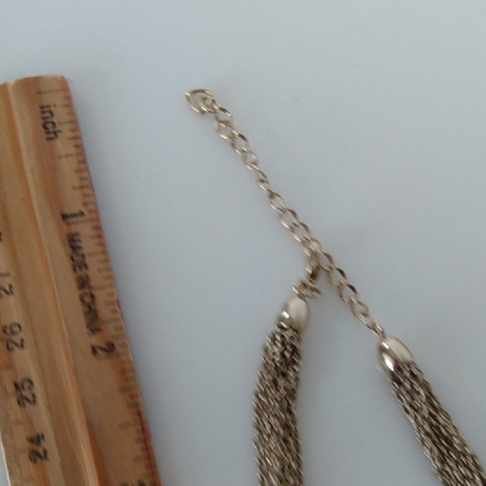 Pearl Chain Multi Strand Necklace Gold Tone Brown Ivory - Picture 9 of 11
